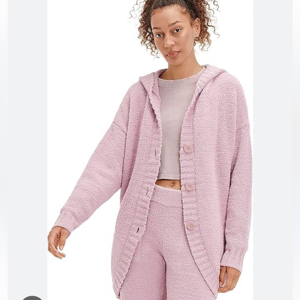 UGG hooded travel cardigan sweater XS/Small lavender purple
